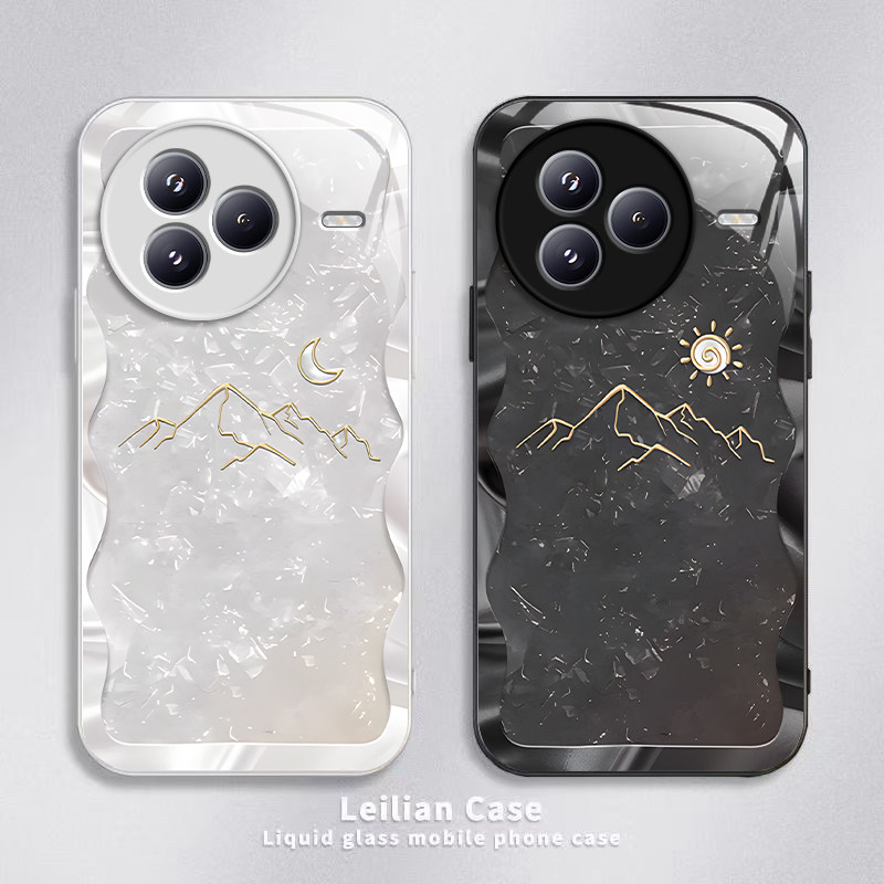 适用小米Civi5Pro手机壳Xiaomi新款电镀玻璃保护套镜头全包防摔软壳新品专用外壳Pr0Por高级感CV男女太阳月亮