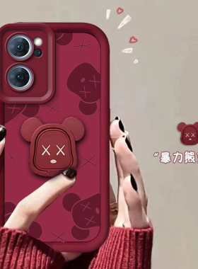 适用于OPPOReno7手机壳新款PFJM10保护套oppa高级感ins暴力熊opa硅胶软壳poa全包防摔硅胶网红红外壳新品0pp0
