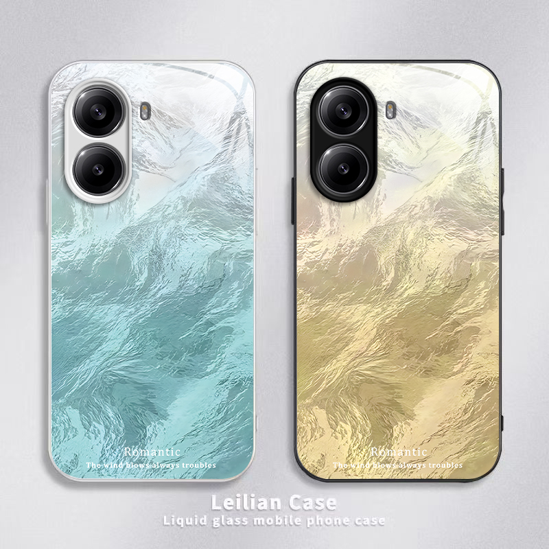 适用红米Turbo4手机壳小米RedmiTurbo4保护套Redme新款Radmi四简约硬玻璃Redmin全包防摔Redim高级渐变羽纱