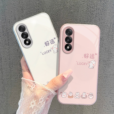 适用一加Ace5至尊版手机壳1加Aec5至尊板保护套OPPO新款电镀玻璃全包防摔1+AC5新品外壳OPPOAce男女好运兔子