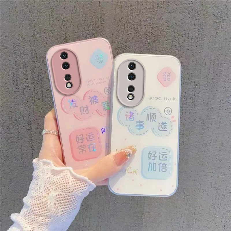 适用荣耀80手机壳华为HONOR80Pro保护套H0N0R80Pr0新款钢化玻璃全包防摔八十专用八零曲屏版简约男女诸事顺遂