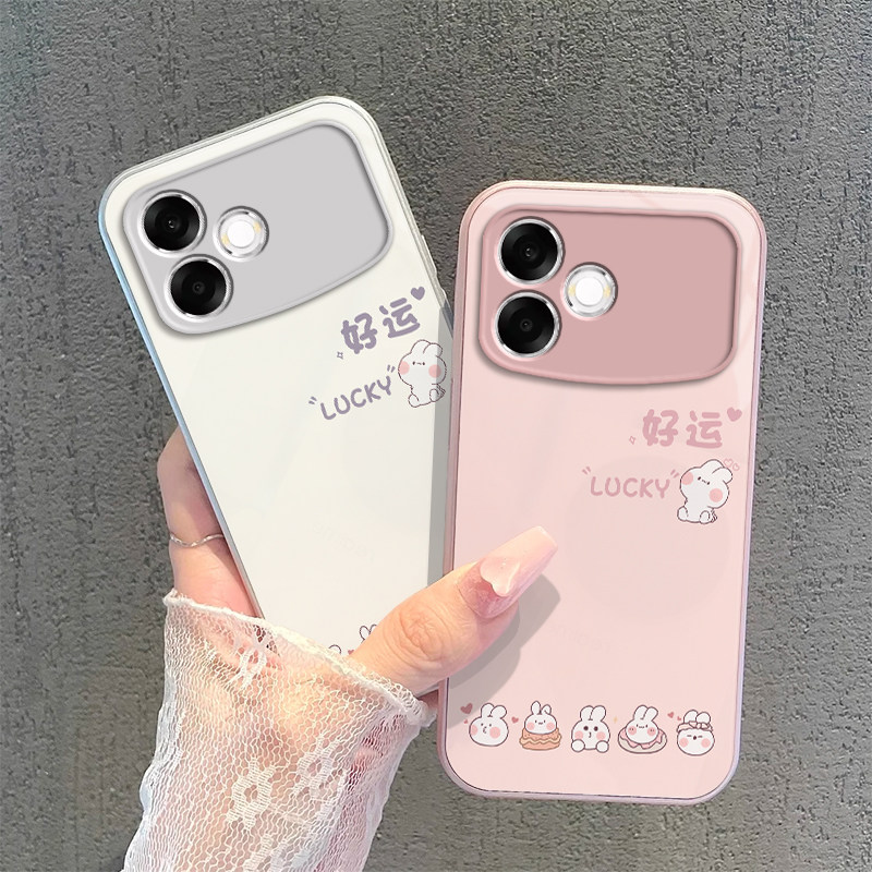 适用OPPOA6sPro手机壳A6s Pro保护套PMT110新款OPPO电镀玻璃SP镜头全包防摔OPPOPMT外壳SPR0SPOR男女好运兔子
