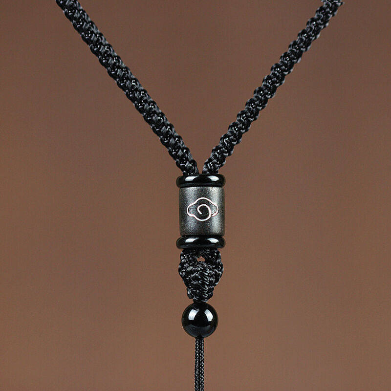 梦逸紫檀吊坠绳蜜蜡挂绳男款绳女款吊坠绳项链绳可调节绳坠绳黑色