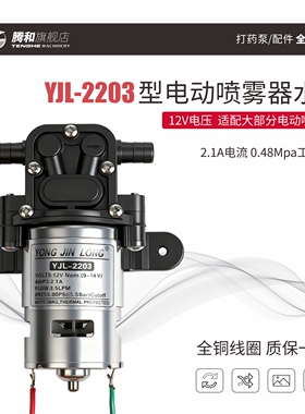 YJL-2203型背负式电动喷雾器水泵锂电瓶自吸马达12V水钻抽水电机