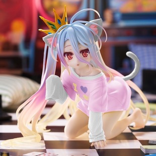 【全款】游戏人生白妹妹制服猫耳袖手办衣白睡衣皇冠美少女摆件