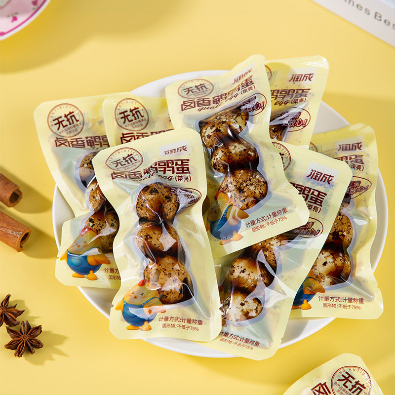 润成卤鹌鹑蛋500g独立包装充饥即食追剧解馋宿舍休闲小零食卤蛋