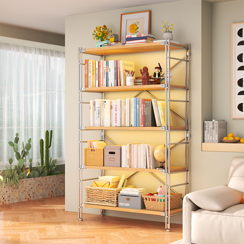 日式收纳柜架家用客厅阳台展示架多功能储物柜架子厨房多层置物架