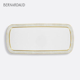 Bernardaud/柏图陶瓷鱼盘碟酒店金边椭圆高级感餐具菜盘摆盘家用