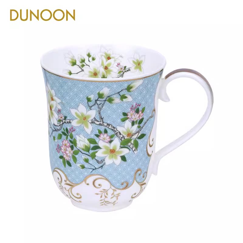 英国进口DUNOON丹侬骨瓷马克杯带把水杯果汁牛奶早餐杯高档礼盒装