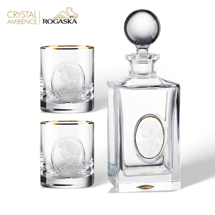 洛佳斯卡ROGASKA水晶洋酒杯奢华威士忌酒具套装 浮雕水晶杯酒樽