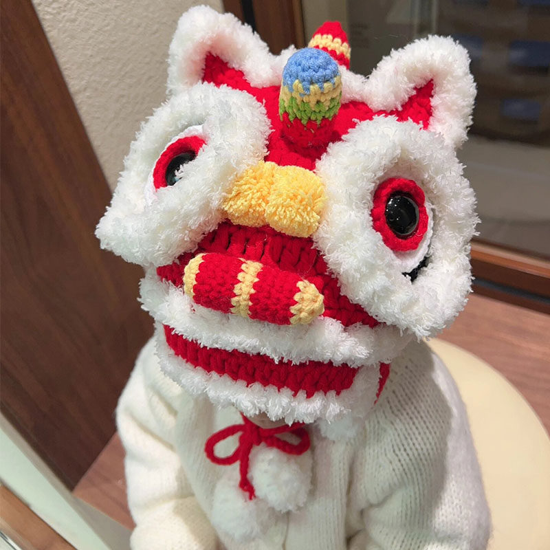 龙年帽子新款纯手工可爱保暖醒狮帽亲子成人儿童中国风新年虎头帽