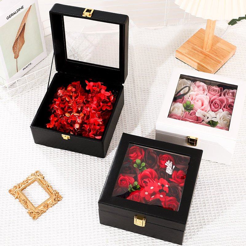 加工定制透明开窗满屏花款皮盒金属翻盖开关包装礼盒香水跨境热销,鲜花速递/花卉仿真/绿植园艺,永生花,淘宝优惠券,粉丝福利购,淘宝优惠卷