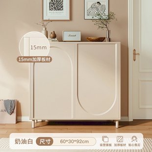 厨房置物架家用落地多层餐边柜碗盘锅具收纳柜带柜门防尘储物柜子