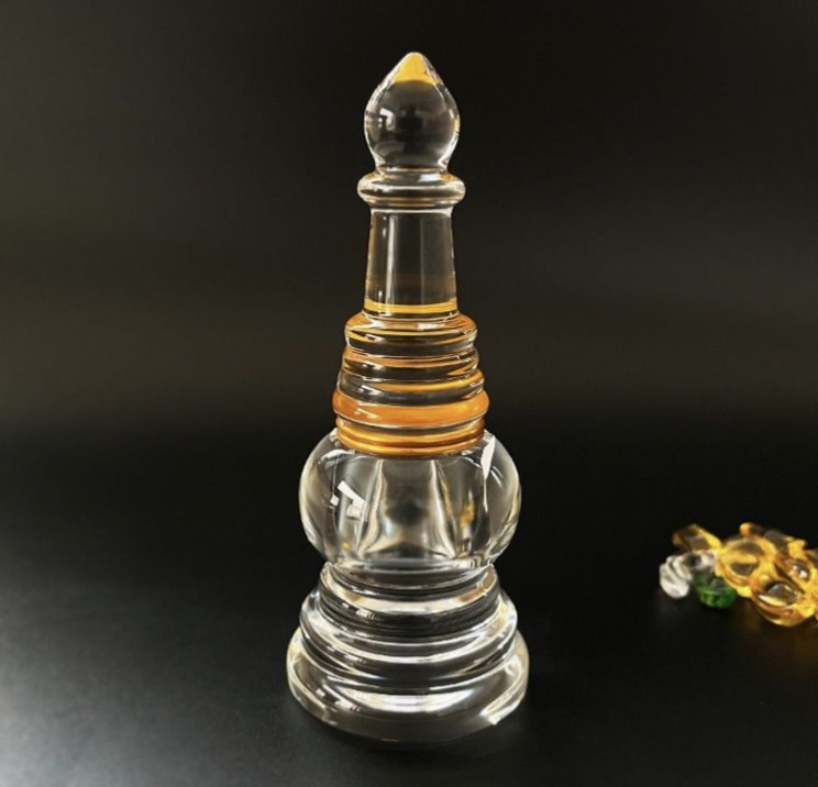 水晶舍利塔摆件佛塔装藏舍利子甘露丸空瓶佛堂玄关螺纹密封菩提塔