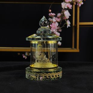 水晶舍利塔装藏密封尊胜陀罗尼家居装工艺品玄关透明桌面供奉佛堂