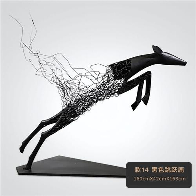不锈钢梅花鹿镂空雕塑园林景观酒店大堂艺术装置户外麋鹿动物摆件