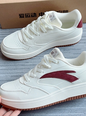 安踏板鞋女元年小零感低帮轻便百搭小白鞋防滑耐磨减震运动休闲鞋