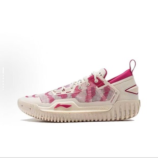 LiNing李宁 反伍3 Low 轻量舒适高回弹 低帮 篮球鞋 男款 米白粉