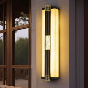 中式户外防水壁灯别墅大门口柱子灯仿云石室外壁灯庭院花园工程灯