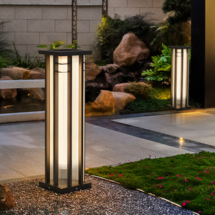 现代简约户外草坪灯家用庭院花园地灯太阳能景观灯不锈钢室外防水