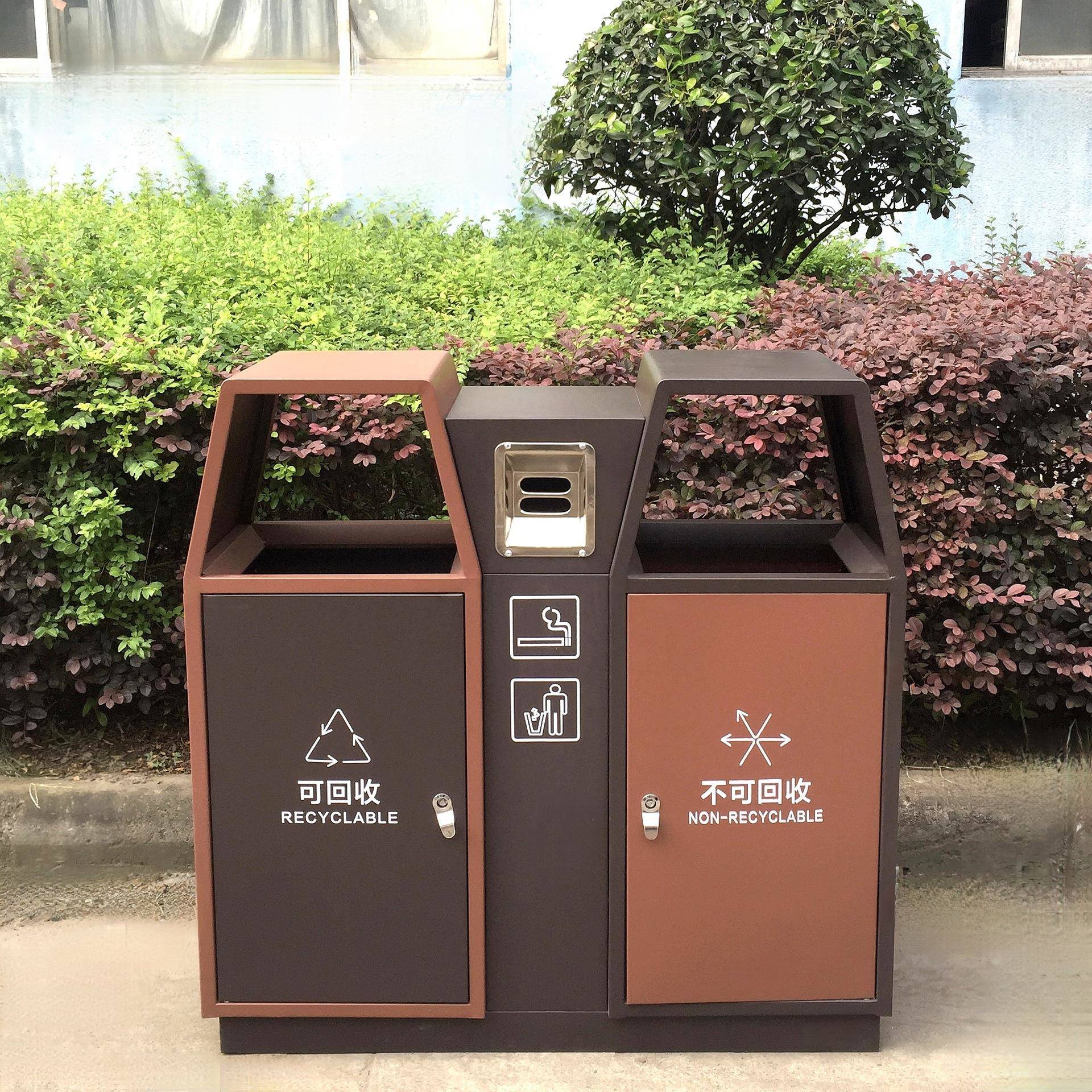 户外不锈钢垃圾桶环卫垃圾箱分类小区学校商场景区大号室外果皮箱