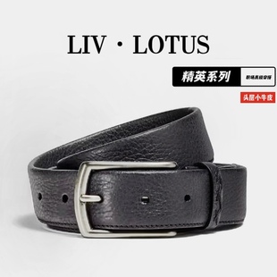 带高档礼物 纯牛皮休闲裤 LIV·LOTUS皮带男真皮商务腰带针扣式 新款
