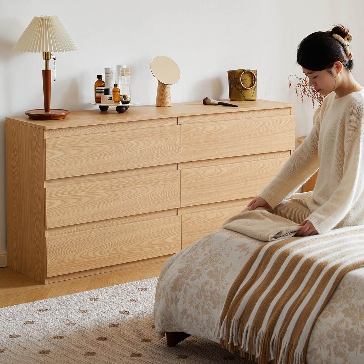 三又木斗柜卧室六斗柜家用靠墙日式收纳柜小户型抽屉式收纳床尾柜,住宅家具,斗柜,淘宝优惠券,粉丝福利购,淘宝优惠卷