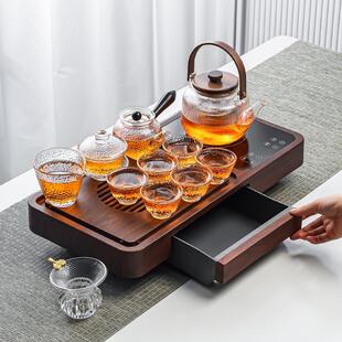 家用煮茶器煮茶炉茶盘整套煮茶壶 茶壶泡茶电陶炉煮茶玻璃茶具套装