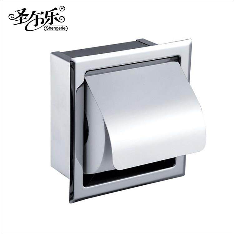 嵌入墙式卷纸器SUS304不锈钢纸巾盒暗装卷纸盒隐藏式墙内抽纸巾架