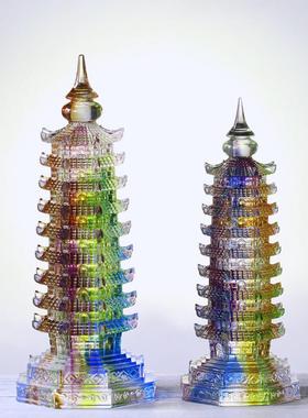 琉璃文昌塔风水摆饰居家客厅办公商铺开业送礼金榜题名九层塔