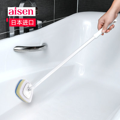 日本进口aisen浴缸海绵刷不伤釉洗浴室卫生间多用途长柄清洁神器