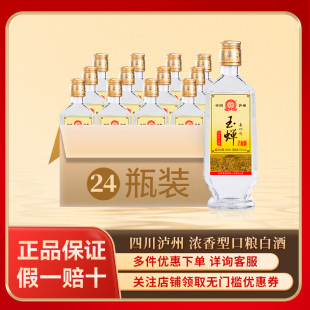 24瓶 泸州玉蝉大曲浓香型白酒52度光瓶口粮酒500ml 假一赔十