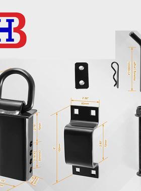 跨境供应 平板车用黑色1/2 D型环Stake pocket d ring