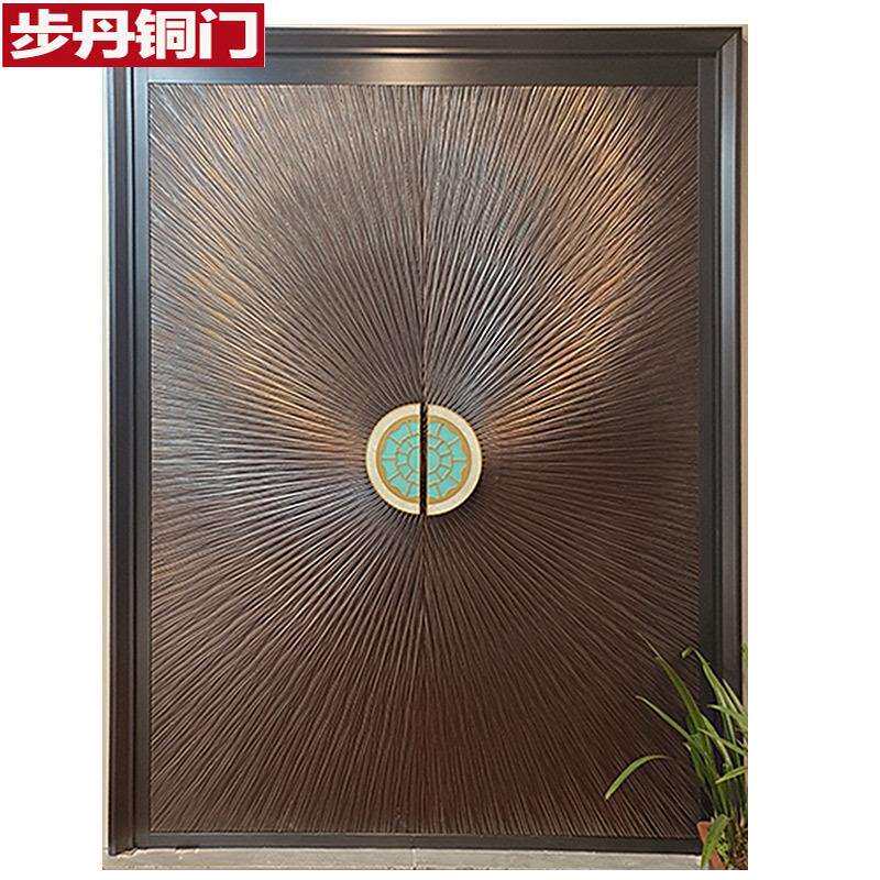 步丹铜门双开门自建房家用不锈钢门别墅大门入户门浙江厂家