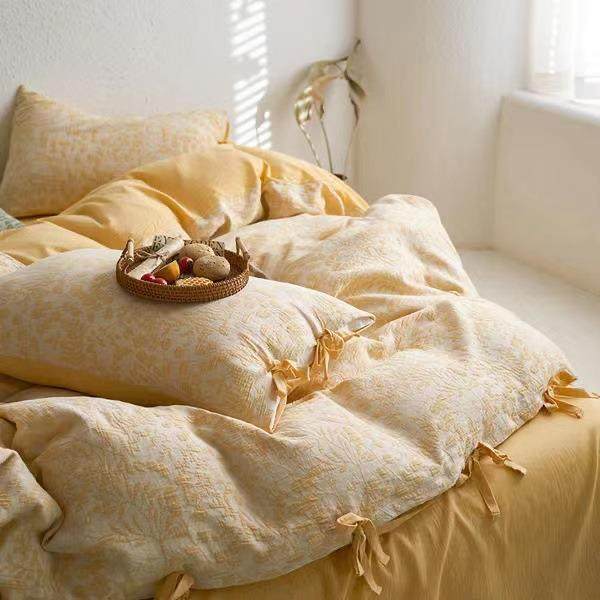 A类母婴双层纱布四件套100全棉被套纯棉裸睡床单床笠日式床上用品