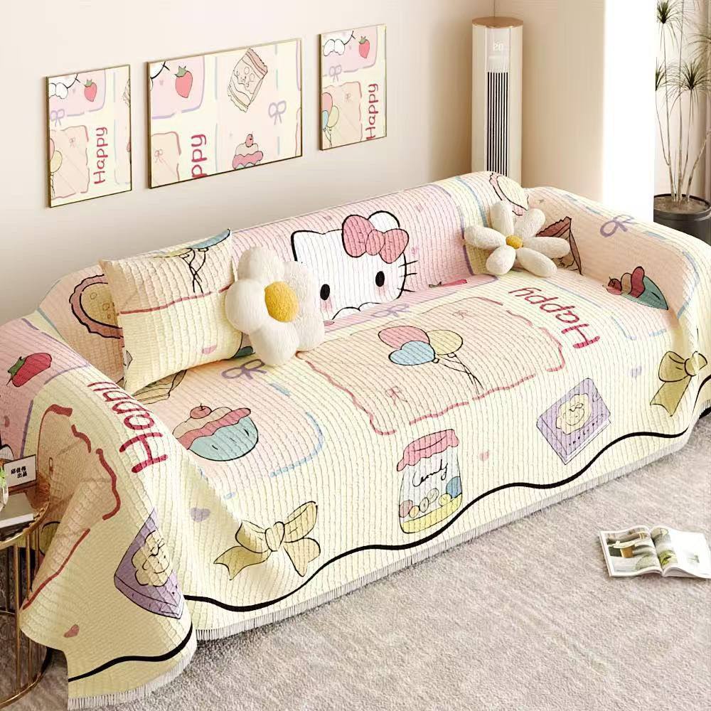 卡通可爱沙发巾防滑四季通用一片式沙发垫防猫抓坐垫轻奢沙发盖布