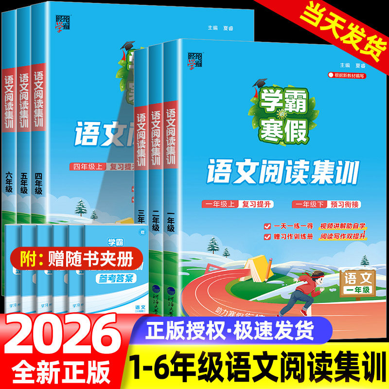 2026新版学霸的寒假衔接作业语文阅读集训一二年级三四五六年级下册全套人教版苏教北师小学数学计算题思维大通关练习册预复习经纶