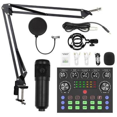 Bm800 condenser microphone + V8 sound card computer recordin