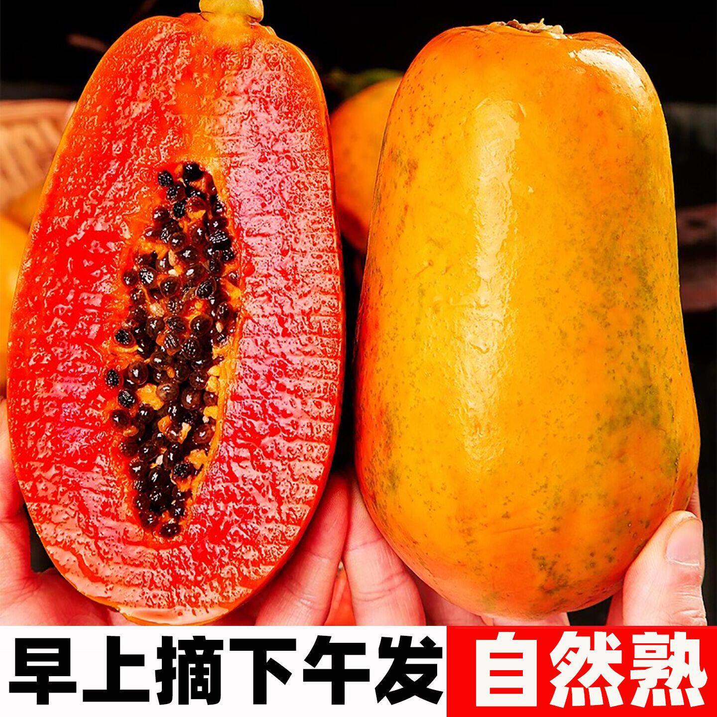 现摘树上熟海南红心木瓜牛奶木瓜5斤/10斤炖汤青皮下奶冰糖心新鲜