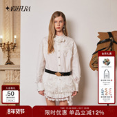 宫廷风白衬衫 ARTE PURA2025秋冬新款 重工蕾丝镂空盘花立体领结