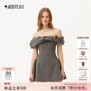 PURA2026春夏新款 ARTE 一字肩连衣裙宴会千金礼服 马思惠同款