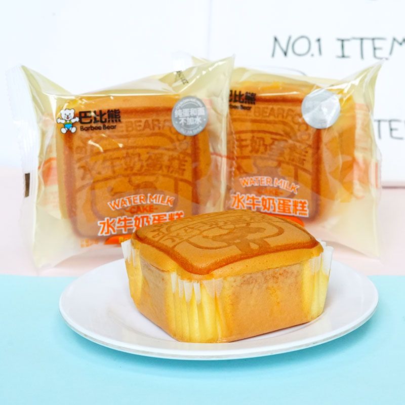 7月巴比熊水牛奶蛋糕整箱学生早餐代餐面包休闲零食小吃点心