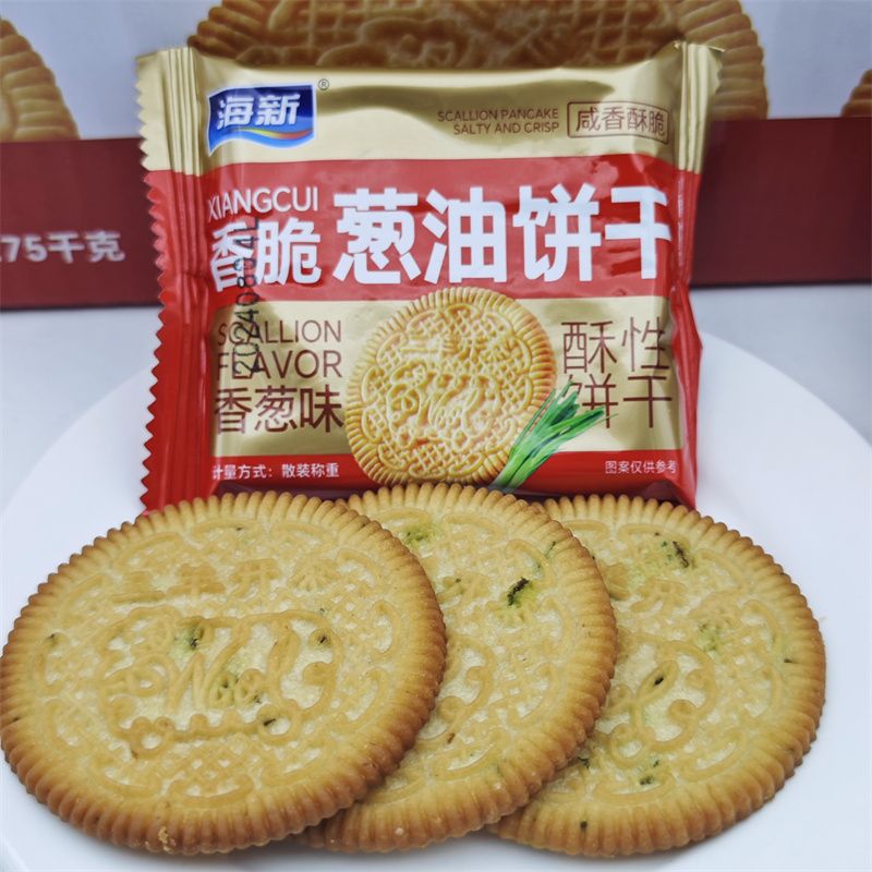 海新香葱葱油饼干咸香饼干苏打饼干早餐饼代餐饼