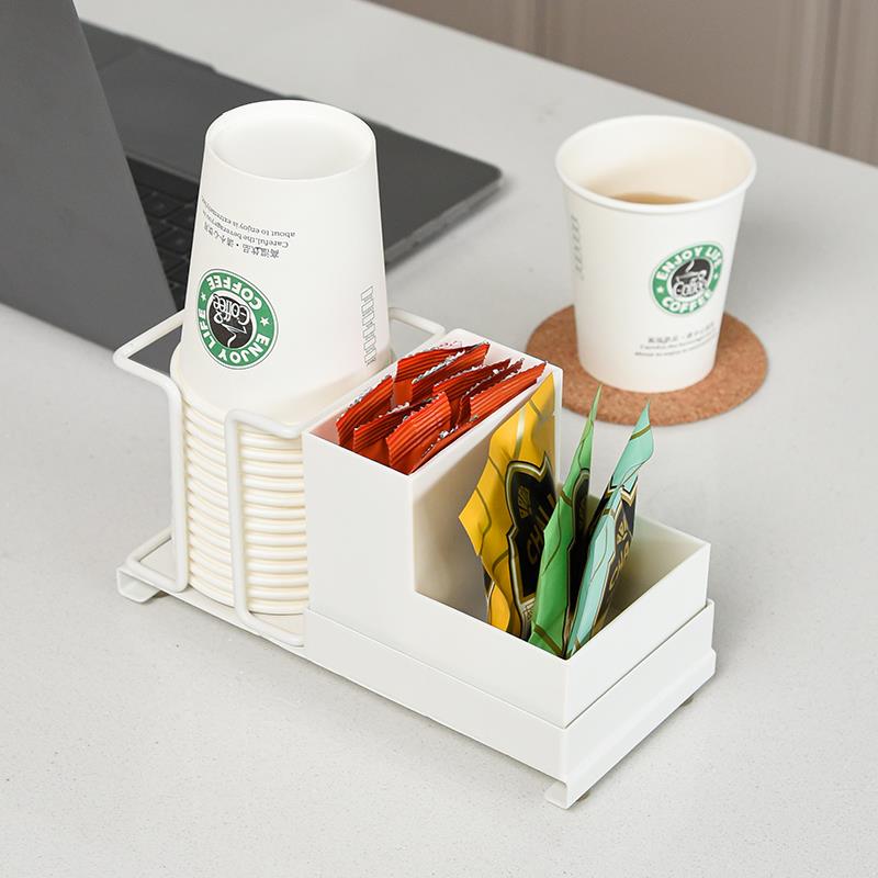 纸杯放置架桌面一次性咖啡纸杯置物架餐饮塑料杯奶茶商用取杯器