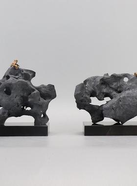 现代新中式创意假山太湖石摆件高端售楼处样板间玄关办公室装饰品