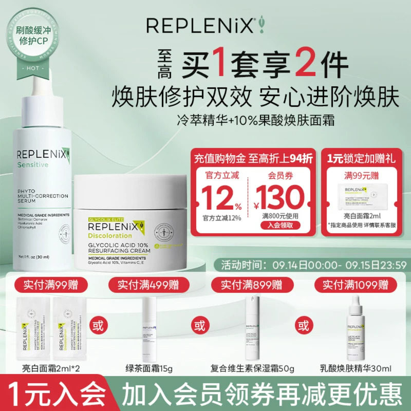 TOPIX Replenix10%果酸面霜提亮去黄冷萃色修精华维稳舒缓修护图片