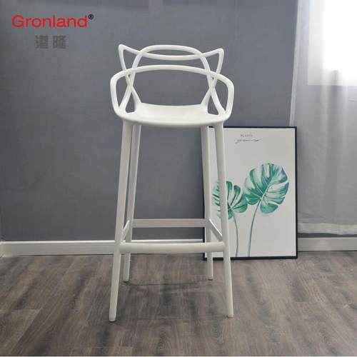 港隆现代时尚藤蔓吧椅酒吧创意吧凳北欧风格简约PP塑料前台高脚椅