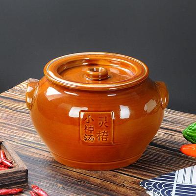 瓦罐汤土罐商用耐高温盐焗煨汤罐陶瓷煨鸭罐煨鸡坛子灰塘鸭储物罐