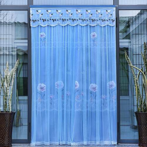 婚房门帘结婚红色喜字装饰帘卧室双层门帘家用免打孔蕾丝隔断帘