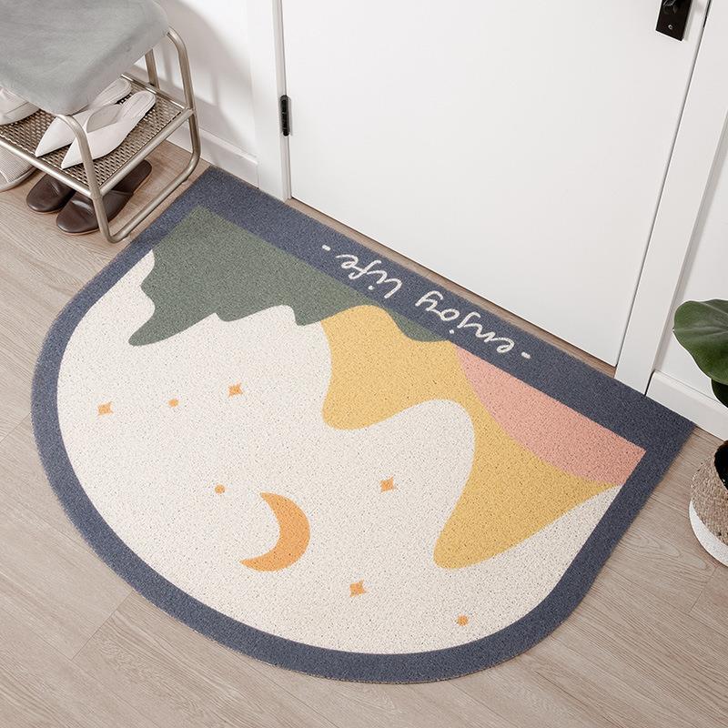 莫兰迪北欧进门地垫家用入户进门丝圈门垫玄关可裁剪防滑耐磨地毯